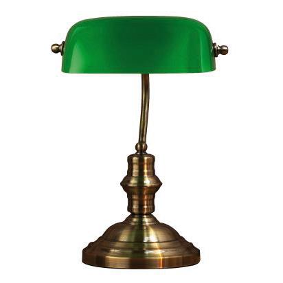 MLG Bankers Bordlampe 42cm Antikk/Grønn