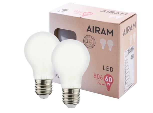 Airam LED E27 7W (60W) 806lm 2-pak 