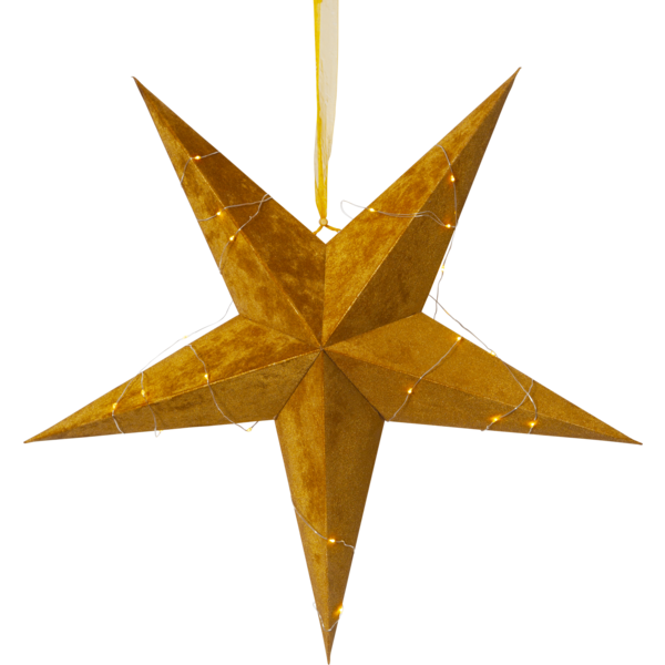 Star Velvet Brun 60cm adventstjerne batteri/timer