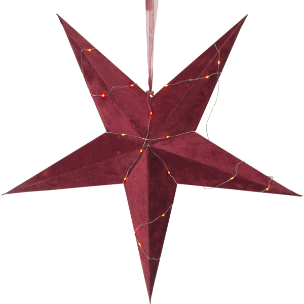 Star Velvet Rød 60cm adventstjerne batteri/timer