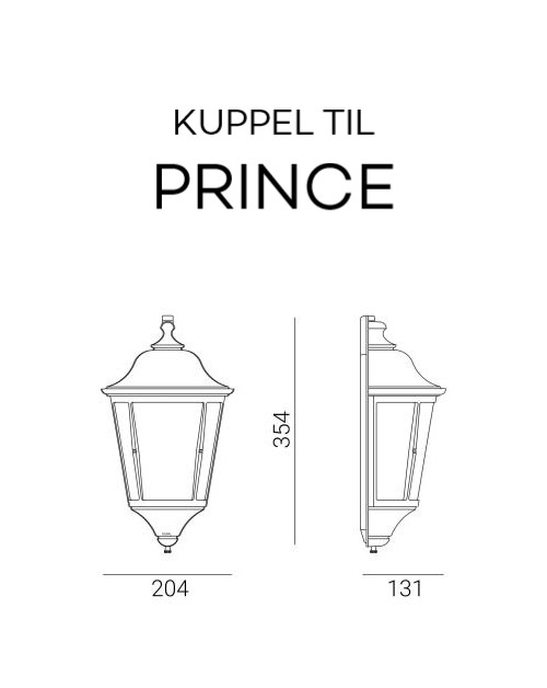 Noral Glass til Prince utelampe