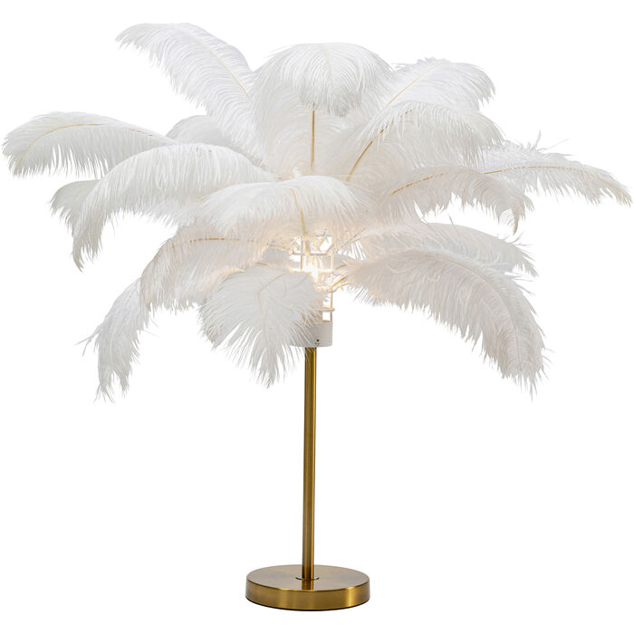 Kare Bordlampe Feather Palm Hvit 60cm