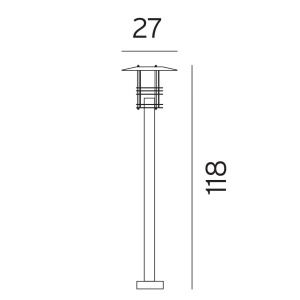 Norlys Stockholm 285 Galvanisert E27 IP44 H:118cm