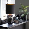 Hadeland Glassverk Vega bordlampe kakao m. mess. sort skjerm - Bilde 4