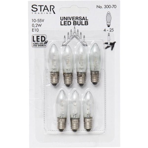 Star LED E10 10-55V 0,2w 7-pk