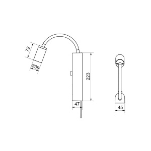 SG Tube Wall hvit Vegglampe USB 2700K 8WLED 350lm DIM