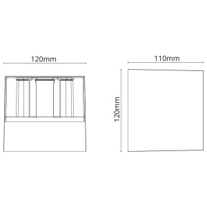 SG Artes Sort Utelampe Vegg 8W LED 2700K Dimbar