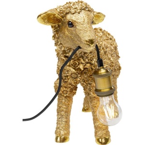 Kare Bordlampe Animal Blomster Lam Gull 36cm