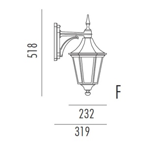 Noral Regent F Hvit Utelampe vegg E27 IP44