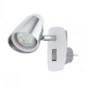 Eglo Moncalvio 1 plug in spot hvit/krom 3,3w Gu10 LED