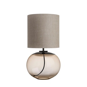 Hadeland Glassverk Senja bordlampe kakao m.sort. beige skjerm