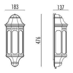 Noral Capri Grønn Utelampe Vegg E27 IP44