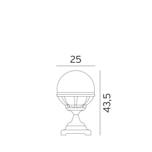 Norlys Bologna 313 Sort Portlampe E27 IP44 H:39cm