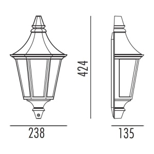 Noral Senator Hvit Utelampe Vegg E27 IP44