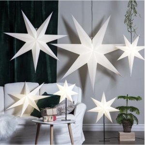 Star Frozen Adventsstjerne Hvit på fot h:80cm