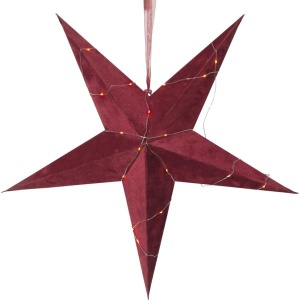 Star Velvet Rød 60cm adventstjerne batteri/timer