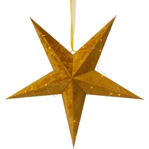 Star Velvet Brun 60cm adventstjerne batteri/timer