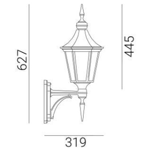 Noral Regent A Hvit Utelampe Vegg E27 IP44