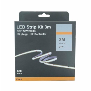 Nordesign LEDstrip Kit 3m 24W 2700K m/støpsel og fjernkontroll