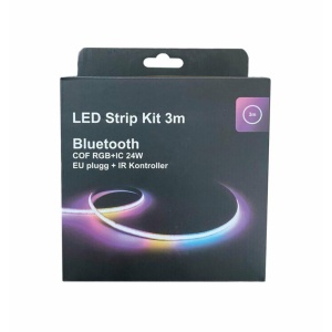 Nordesign LEDstrip Kit 3m 24W RGB+IC m/støpsel, bluetooth og fjernkontroll