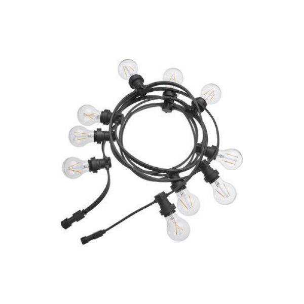 PR Bright light lyslenke Sort 4,9M utbyggingslenke inkl. 10 klare pærer - Bilde 2