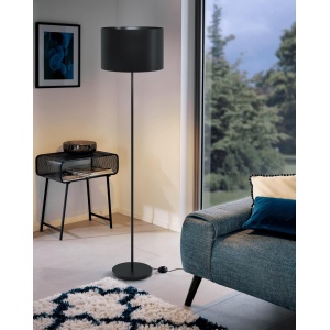 EGLO Maserlo 1 sort gulvlampe m/skjerm ø38