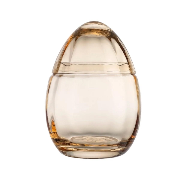 Hadeland Glassegg 15cm m/lokk Klar Gul