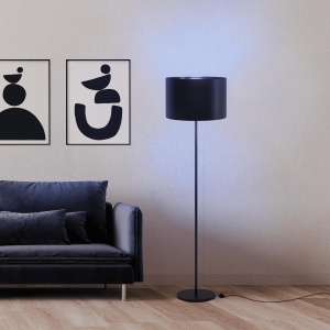 EGLO Maserlo 1 sort gulvlampe m/skjerm ø38