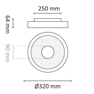 Unilamp Sandy M taklampe 32cm 18W 2700/3000K Dim Hvit IP54