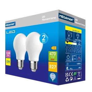 Megaman LED E27 4W(40W) 470lm 2700K 2pk