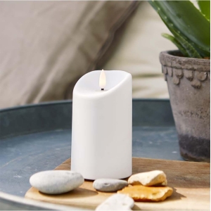 Star Flamme kubbelys Hvit 13cm plast