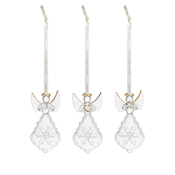 Hadeland Glassverk Glassengel Snøfnugg 3pk