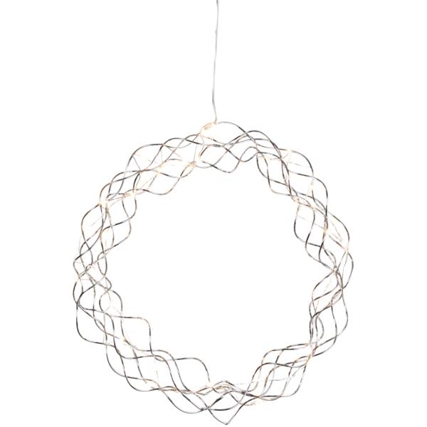 Star Curly Krans 30cm 30-lys Krom