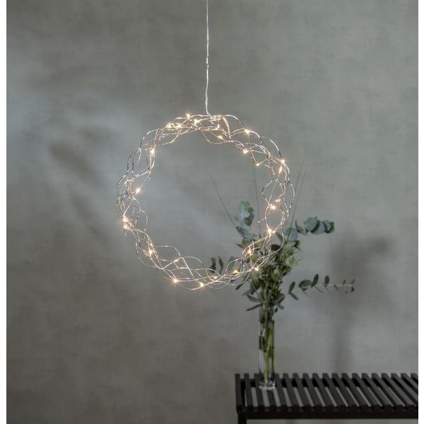 Star Curly Krans 30cm 30-lys Krom - Bilde 2