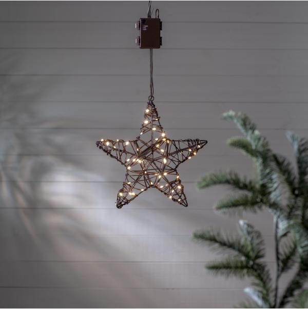 Star Vicke Utendørs Stjerne 30cm batteri/timer Brun Star Vicke Utendørs Stjerne 30cm batteri/timer Brun - Bilde 2