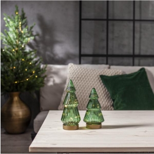 Star Verde Dekorasjonstre i Glass m/lys grønn 24cm