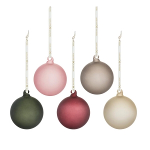 Hadeland Glassverk Julekule Glasskuler Frostet mix farger 5pk