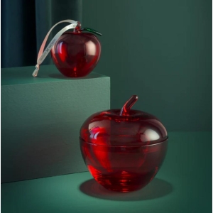 Hadeland Glassverk Glasseple m/lokk Rød