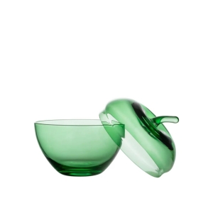 Hadeland Glassverk Glasseple m/lokk Grønn