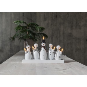 Star Snømann Adventsstake 5-lys Hvit