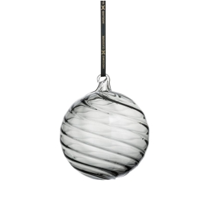 Hadeland Glassverk Julekule Optikk Røkgrå 12cm