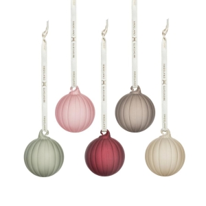 Hadeland Glassverk Julekule Glasskuler Frostet mini farger 5p