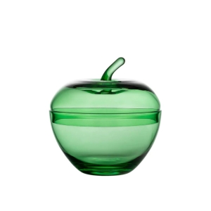 Hadeland Glassverk Glasseple m/lokk Grønn