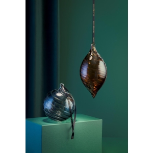 Hadeland Glassverk Julekule Optikk Røkgrå 12cm