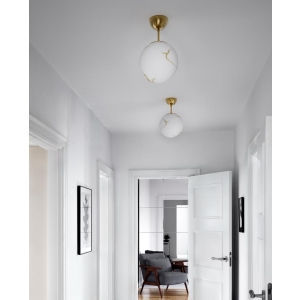 By Rydens Bellagio Taklampe Ø25 Messing/Hvit E27