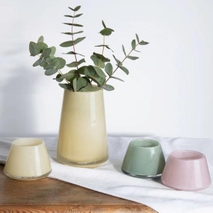 Hadeland Vase Dugg 20cm gul