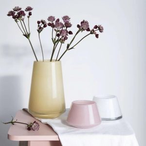 Hadeland Vase Dugg 20cm gul