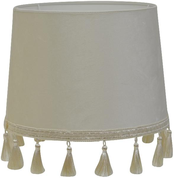 Hallbergs Skjerm Roma m/frynser semsket offwhite 24cm
