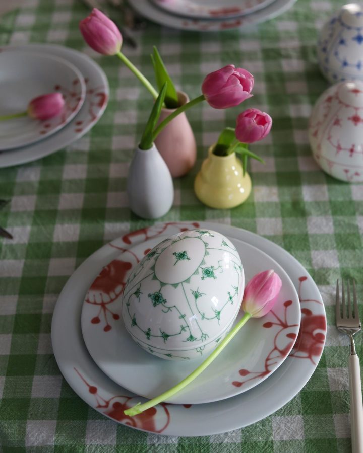 Porsgrund Stråmønsteregg m/lokk Grønn 14cm