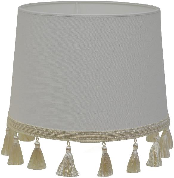 Hallbergs Skjerm Carolin m/frynser Hvit 24cm